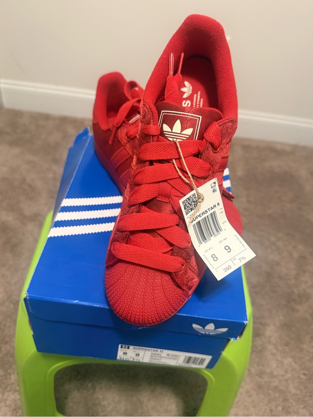 adidas Originals men Red Superstar Shoes